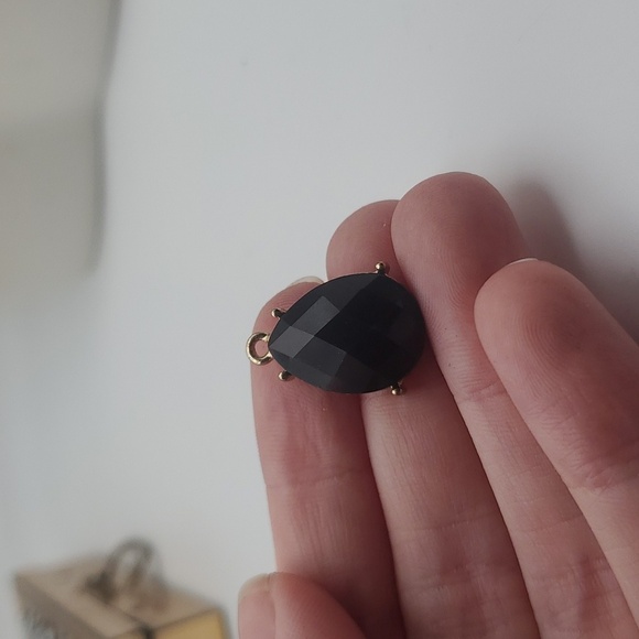 Black faceted‎ gem necklace pendant - Picture 2 of 2